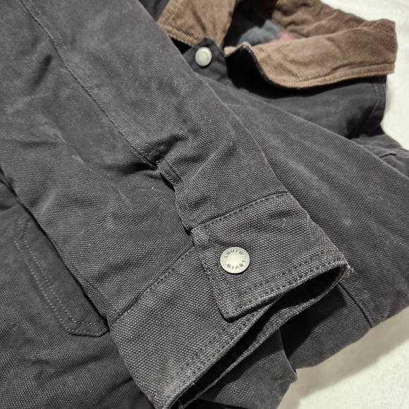 Levis Plaid Lined Canvas Chore Jacket Size XL 100% Cotton Black Full Zip  A3 - Picture 7 of 14